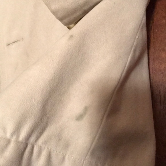 GAP Wool Pea Coat Ivory with striped lining - Picture 7 of 8